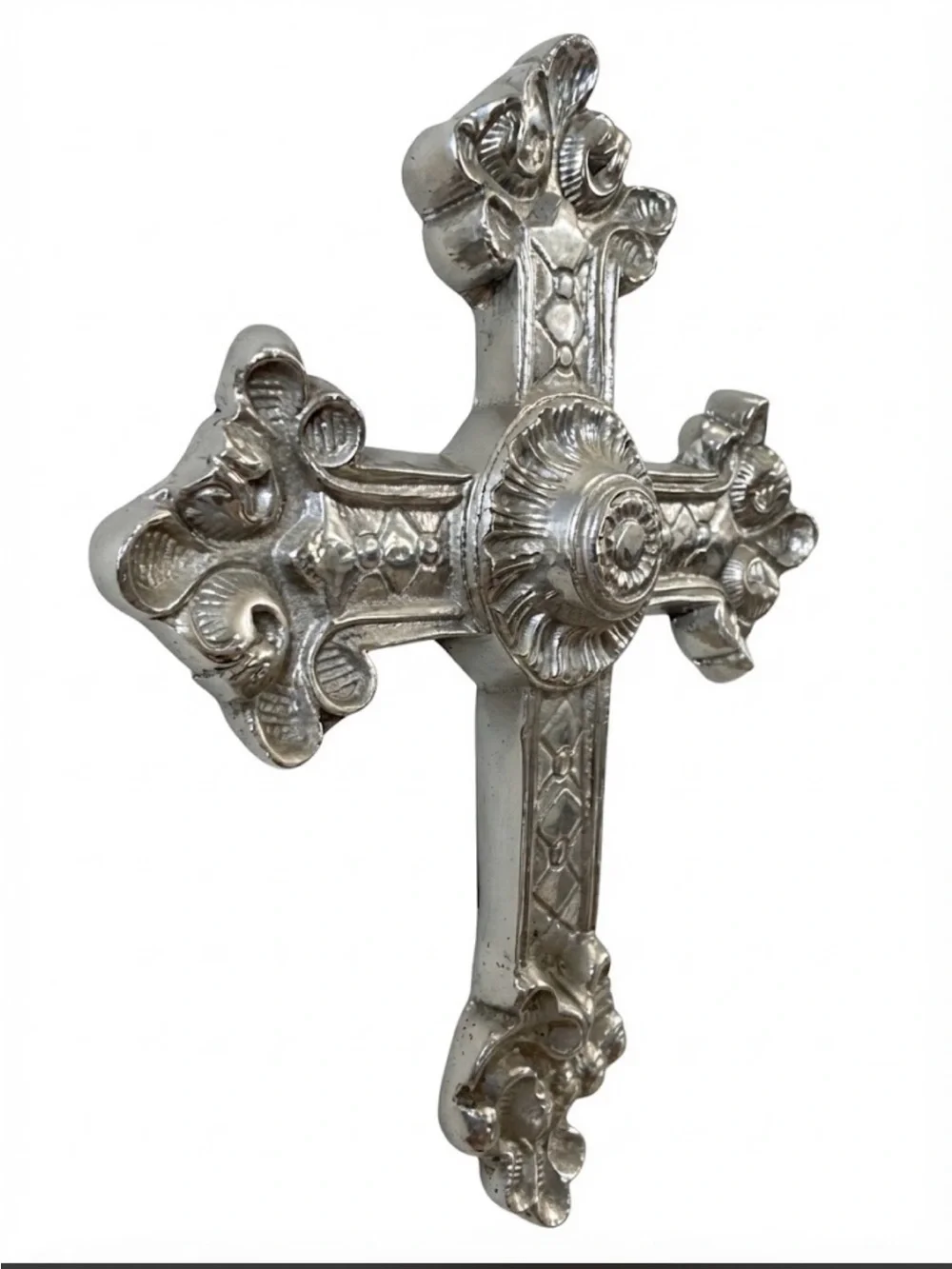 Elegant Silver Decorative Wall Cross - Unbranded